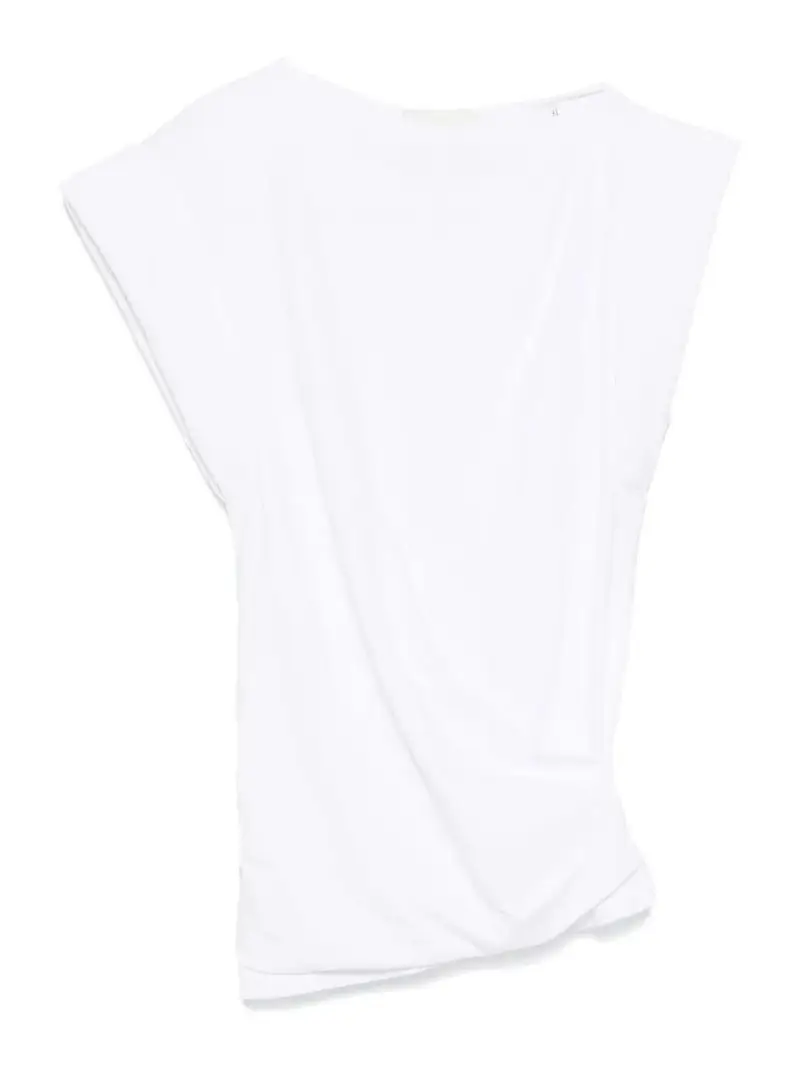 Maglietta in cotone drappeggiato maisan Bianco