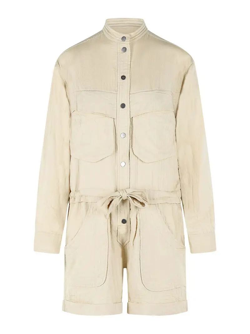 Tuta intera Betyna in misto cotone beige