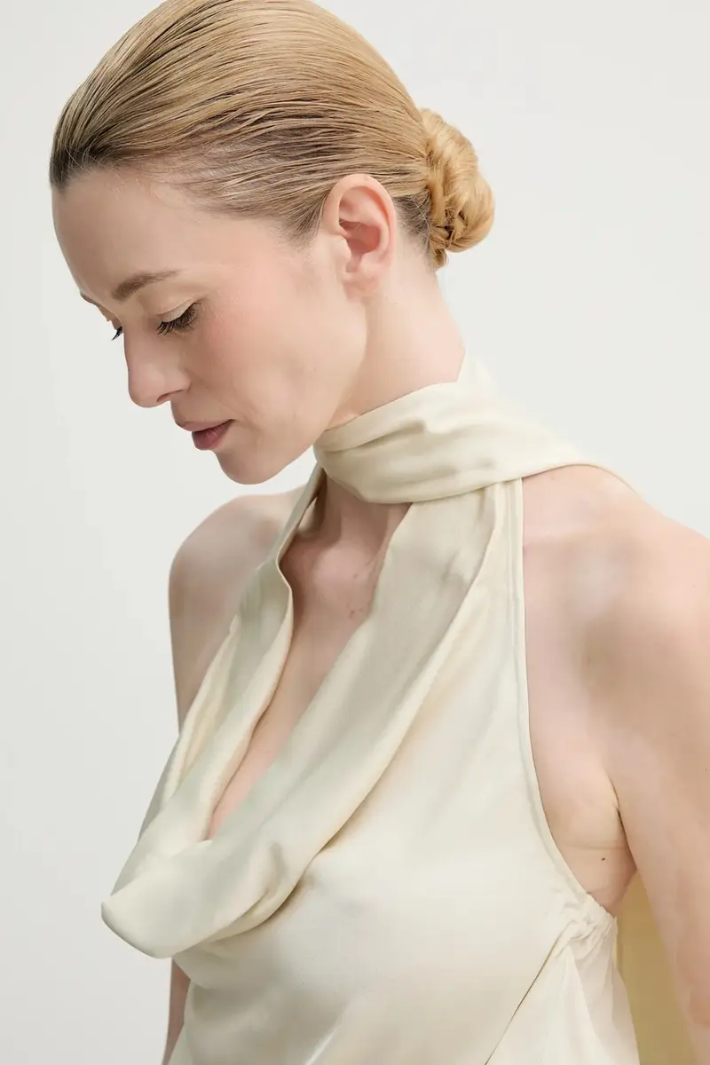 camicetta donna colore beige IS25SS-C121-T011 miniatura 4