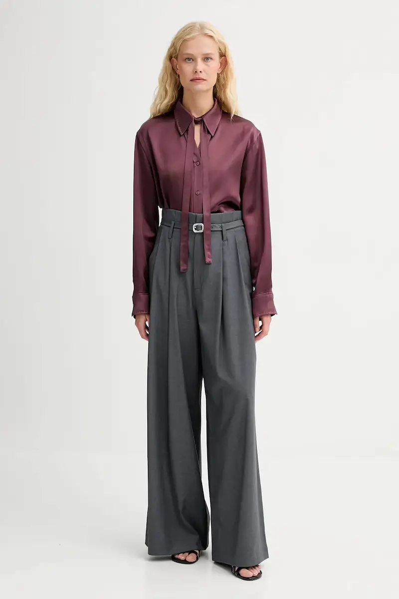 camicia donna colore granata IS25FW-C059-T008 miniatura 2