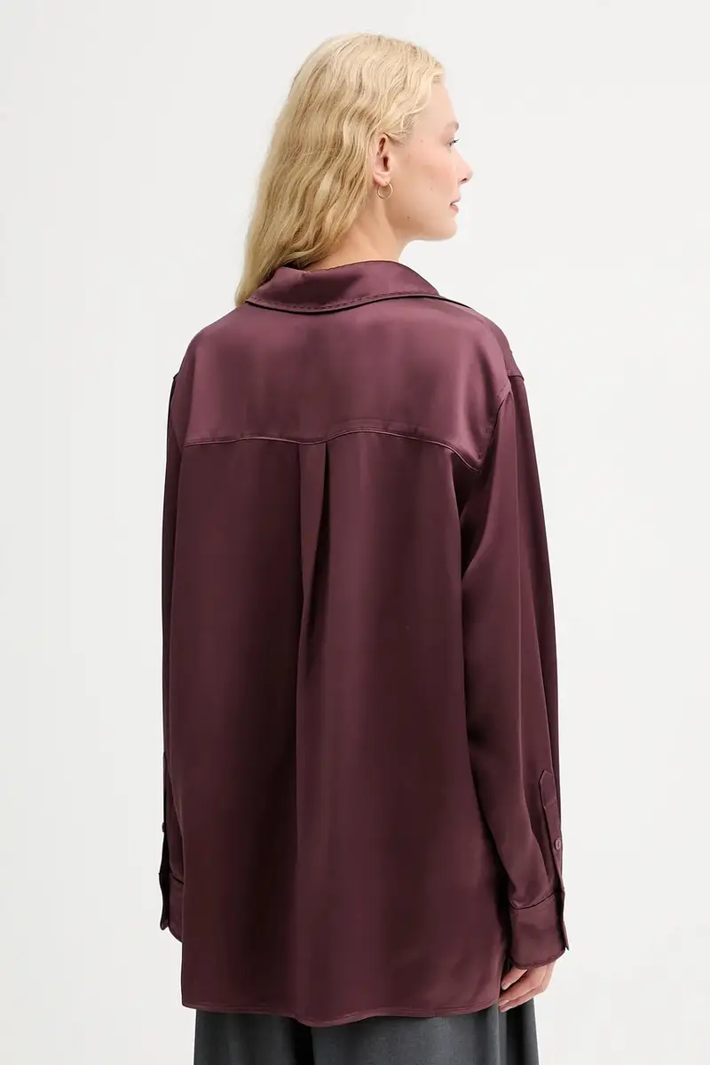 camicia donna colore granata IS25FW-C059-T008 miniatura 3