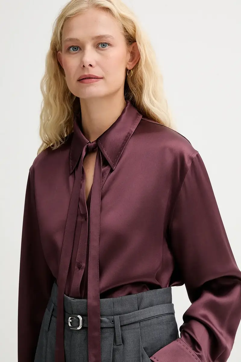 camicia donna colore granata IS25FW-C059-T008 miniatura 4