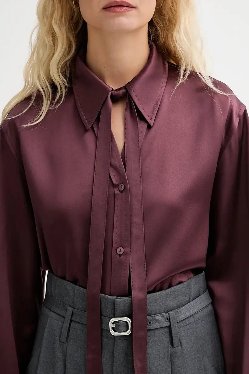 camicia donna colore granata IS25FW-C059-T008 miniatura 5