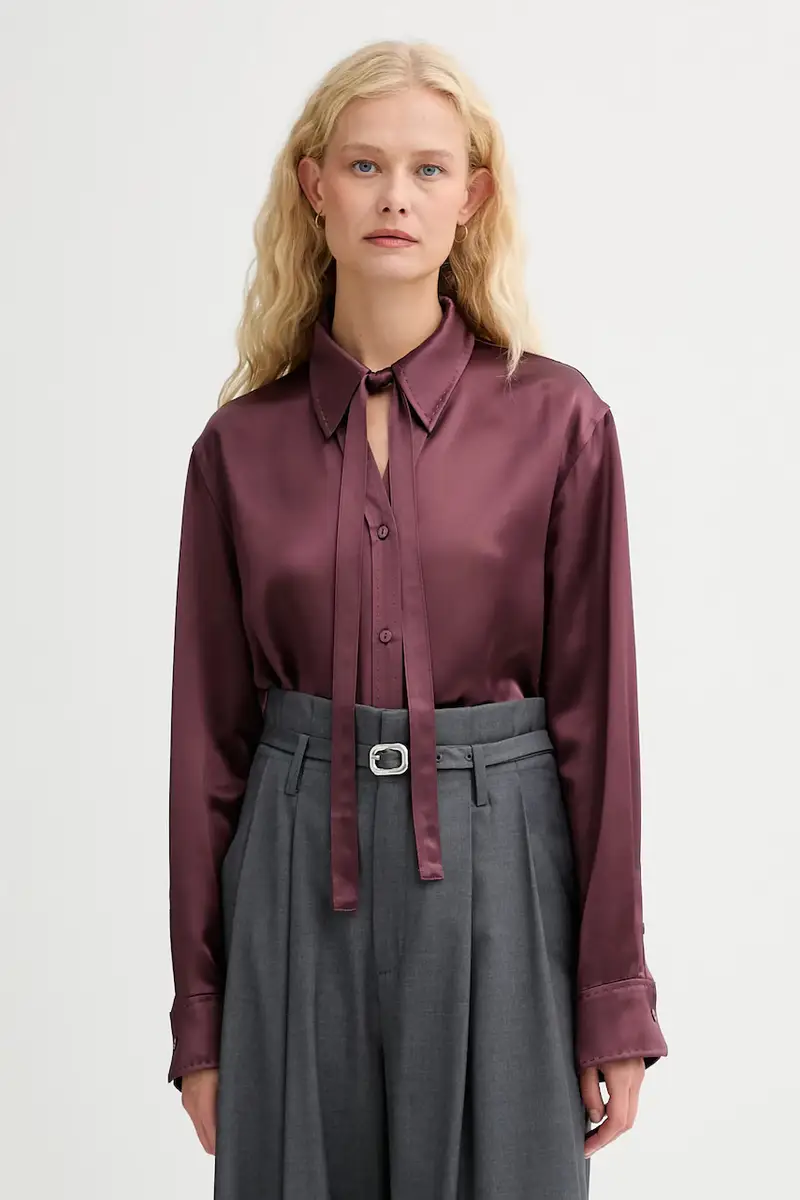 camicia donna colore granata IS25FW-C059-T008