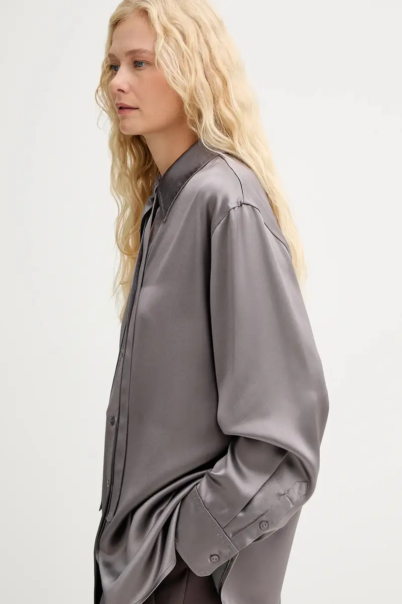 camicia donna colore grigio IS25FW-C059-T008 miniatura 4