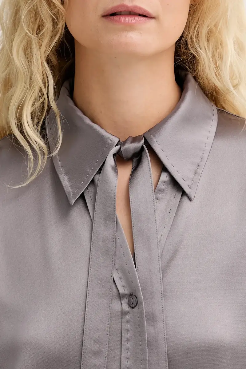 camicia donna colore grigio IS25FW-C059-T008 miniatura 5