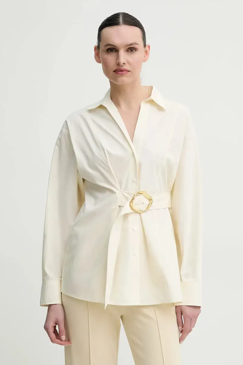 camicia in cotone donna colore beige IS25SS-C150-T012-MOD