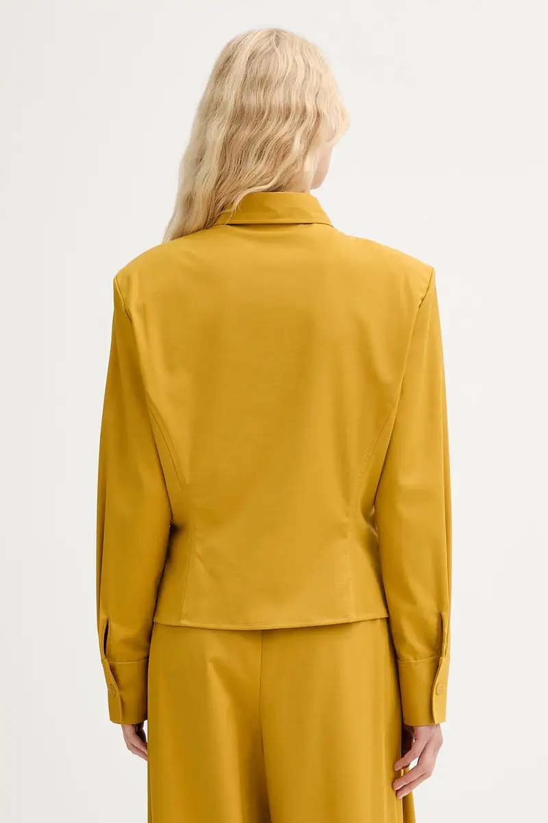 camicia in lana donna colore giallo IS25FW-C037-T002 miniatura 3