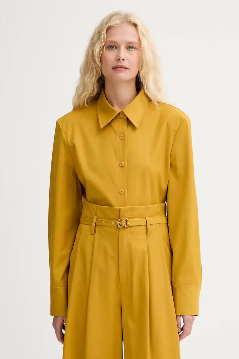 camicia in lana donna colore giallo IS25FW-C037-T002