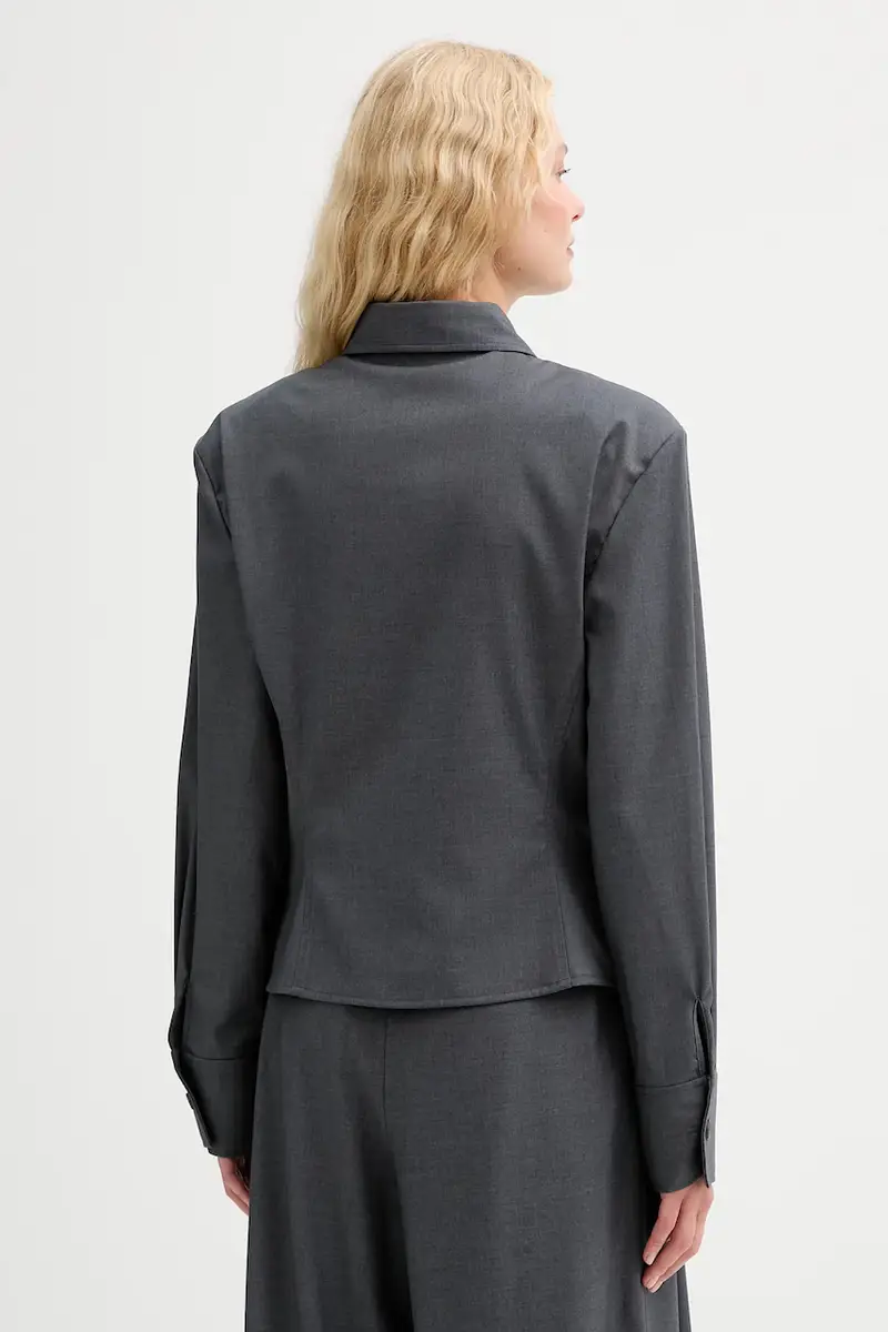 camicia in lana donna colore grigio IS25FW-C037-T002 miniatura 3