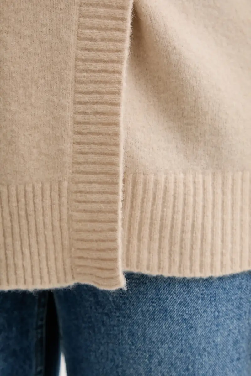 cardigan con lana colore beige IS25FW-M152-F007 miniatura 5