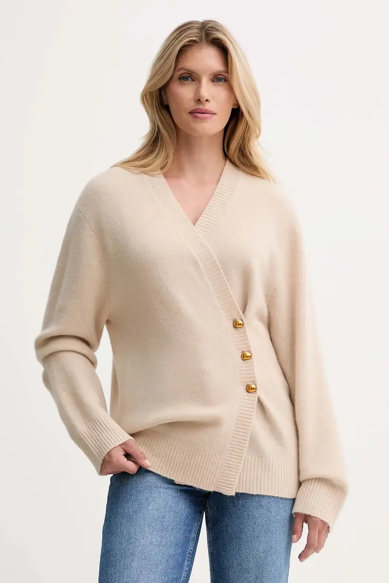 cardigan con lana colore beige IS25FW-M152-F007