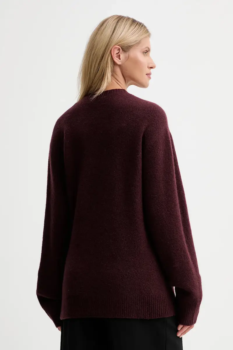 cardigan con lana colore granata IS25FW-M152-F007 miniatura 3