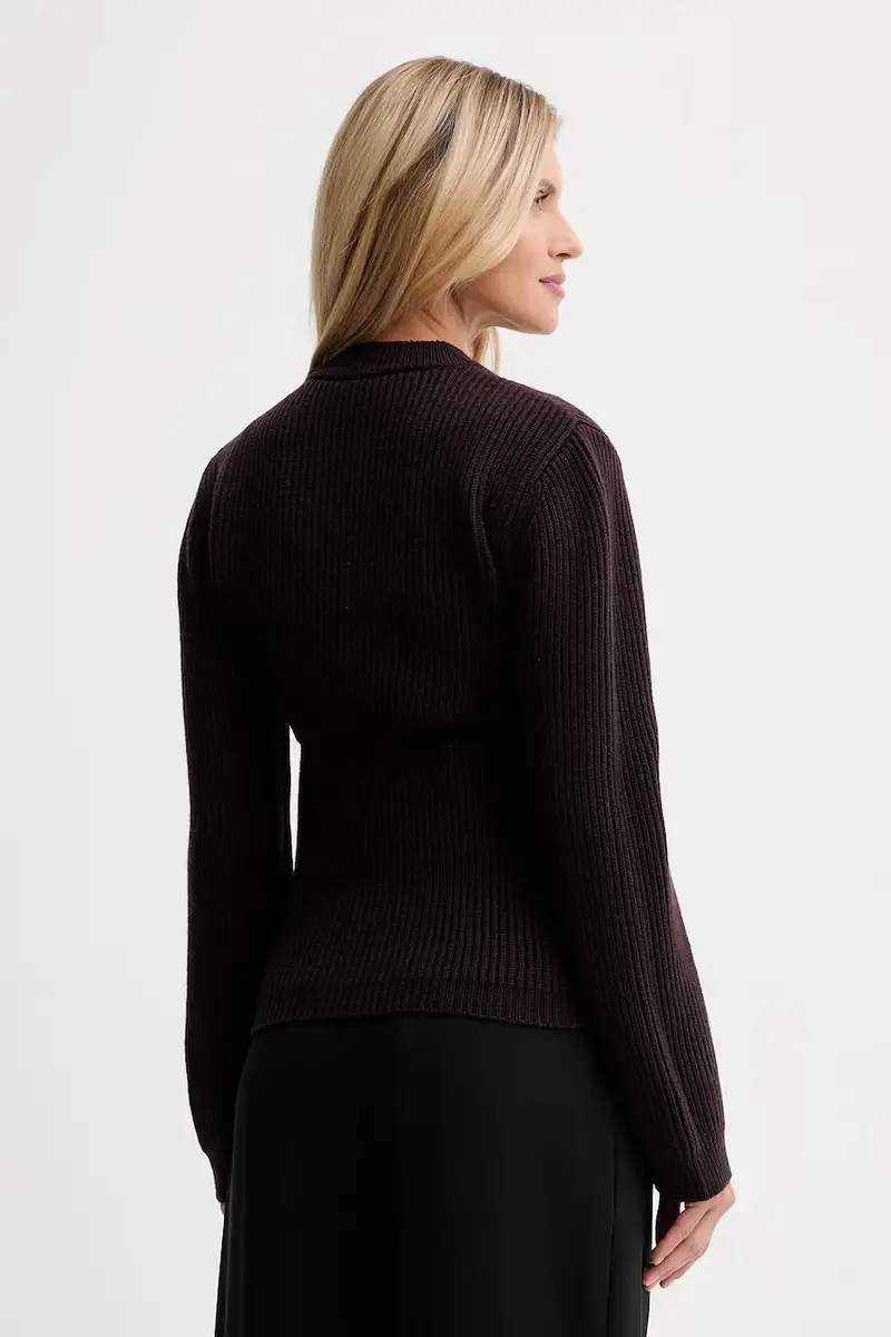 cardigan con lana colore marrone IS25FW-M123-F005-MOD miniatura 3