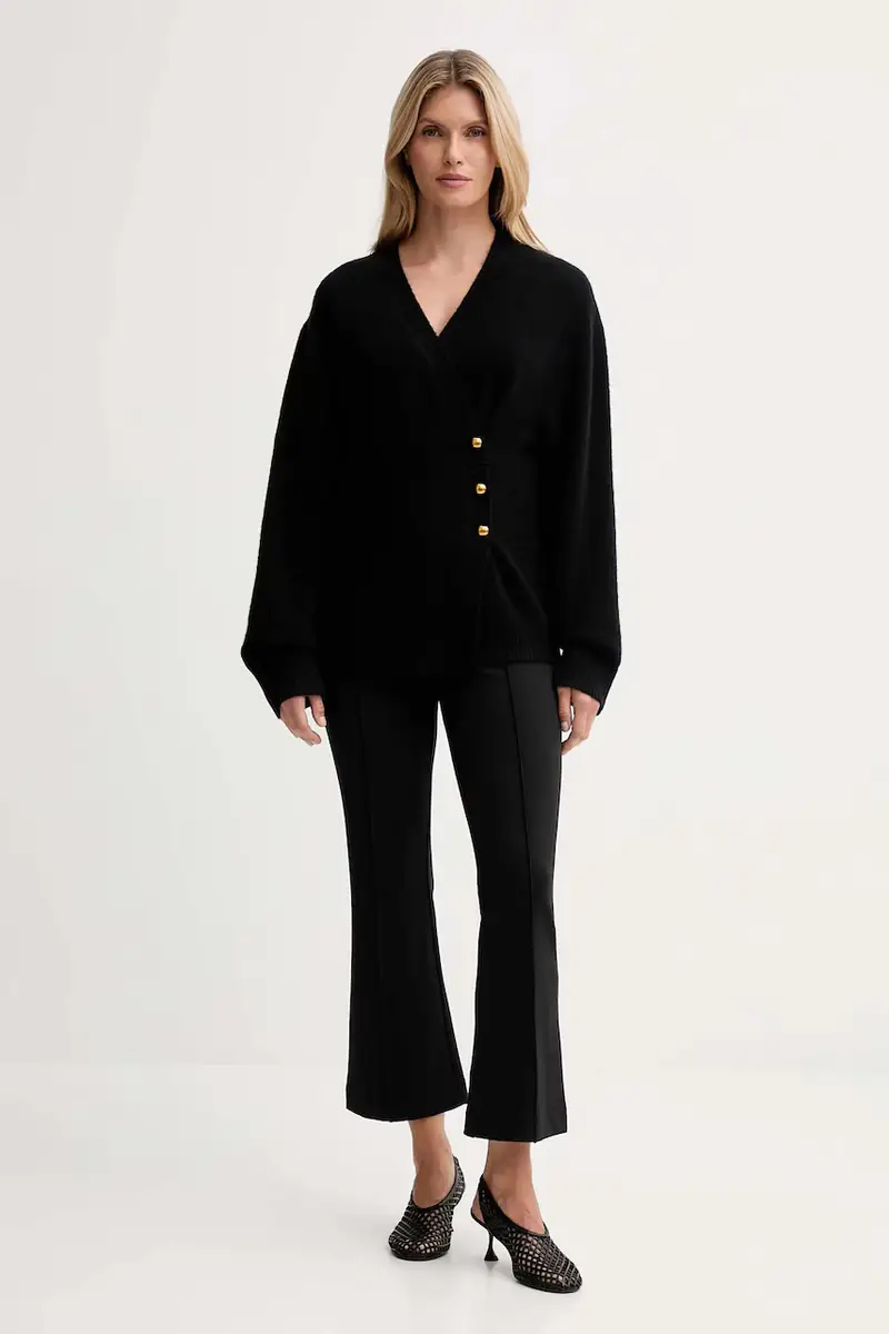 cardigan con lana colore nero IS25FW-M152-F007 miniatura 2