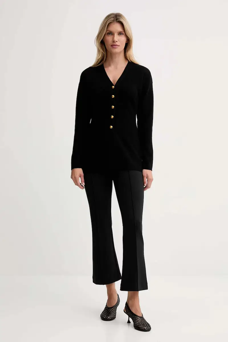 cardigan con lana colore nero IS25FW-M154-F008 miniatura 2