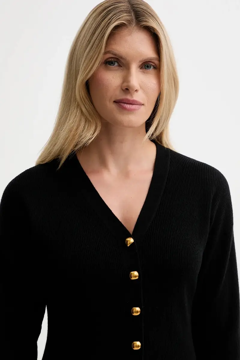 cardigan con lana colore nero IS25FW-M154-F008 miniatura 4