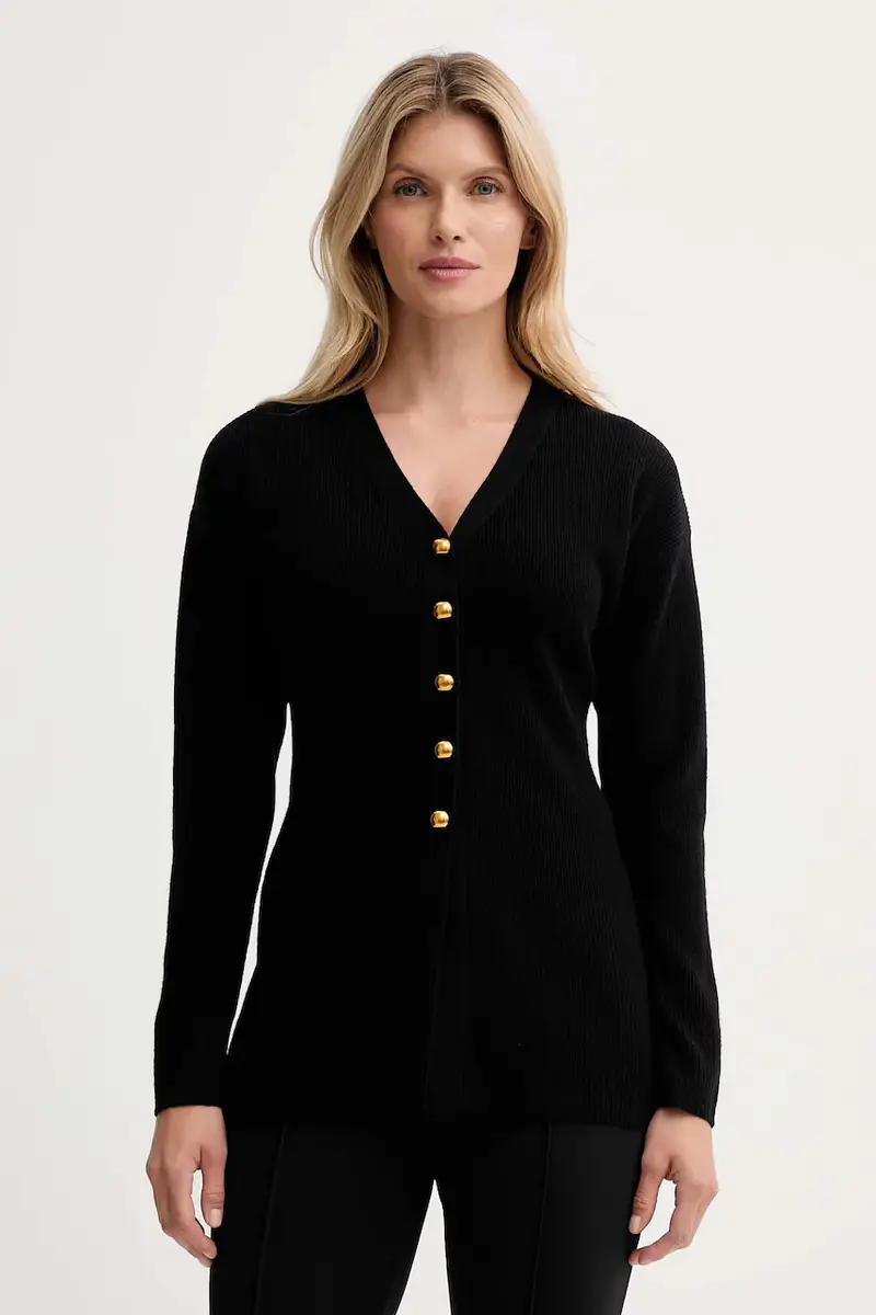 cardigan con lana colore nero IS25FW-M154-F008