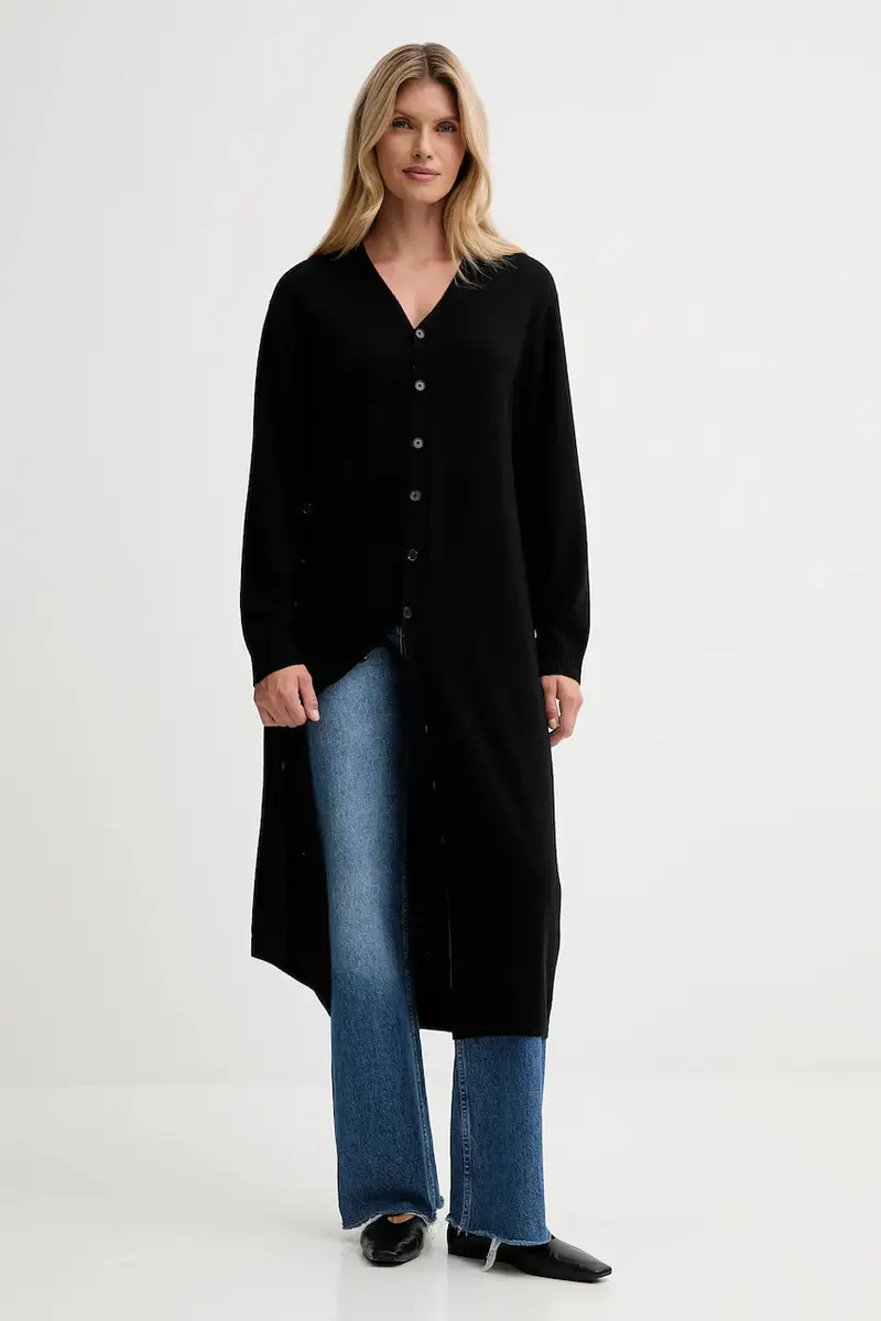 cardigan con lana colore nero IS25FW-M184-F008 miniatura 2