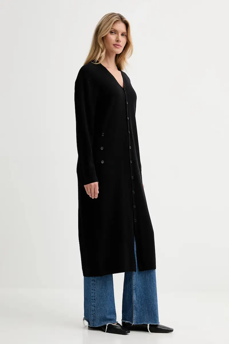 cardigan con lana colore nero IS25FW-M184-F008 miniatura 4