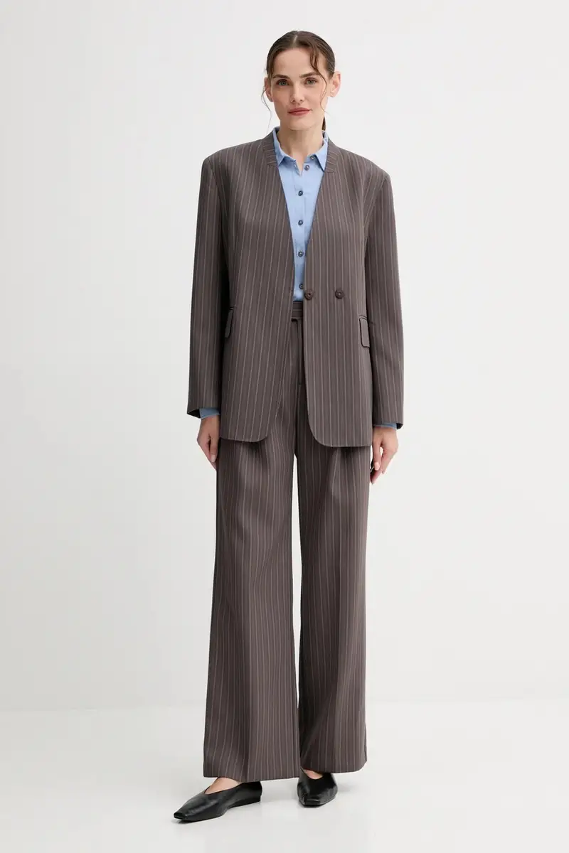 giacca in misto lana colore marrone IS25FW-J043-T003 miniatura 2