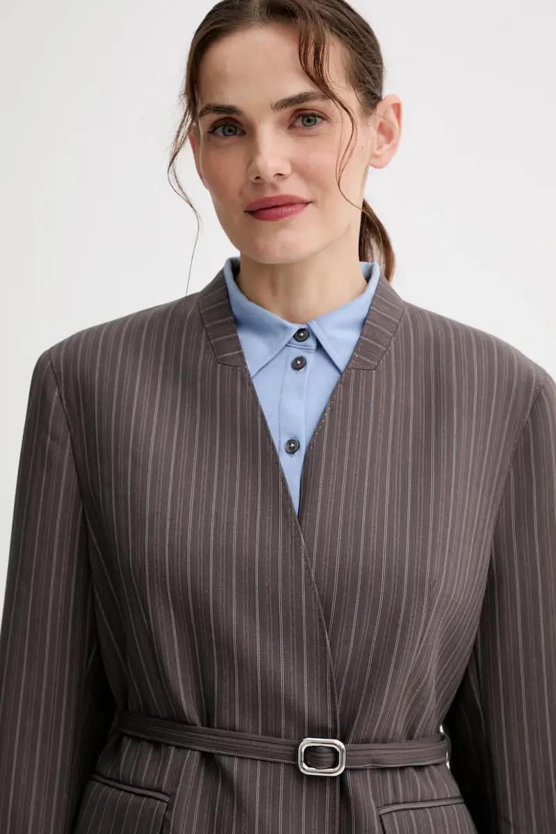 giacca in misto lana colore marrone IS25FW-J043-T003 miniatura 4