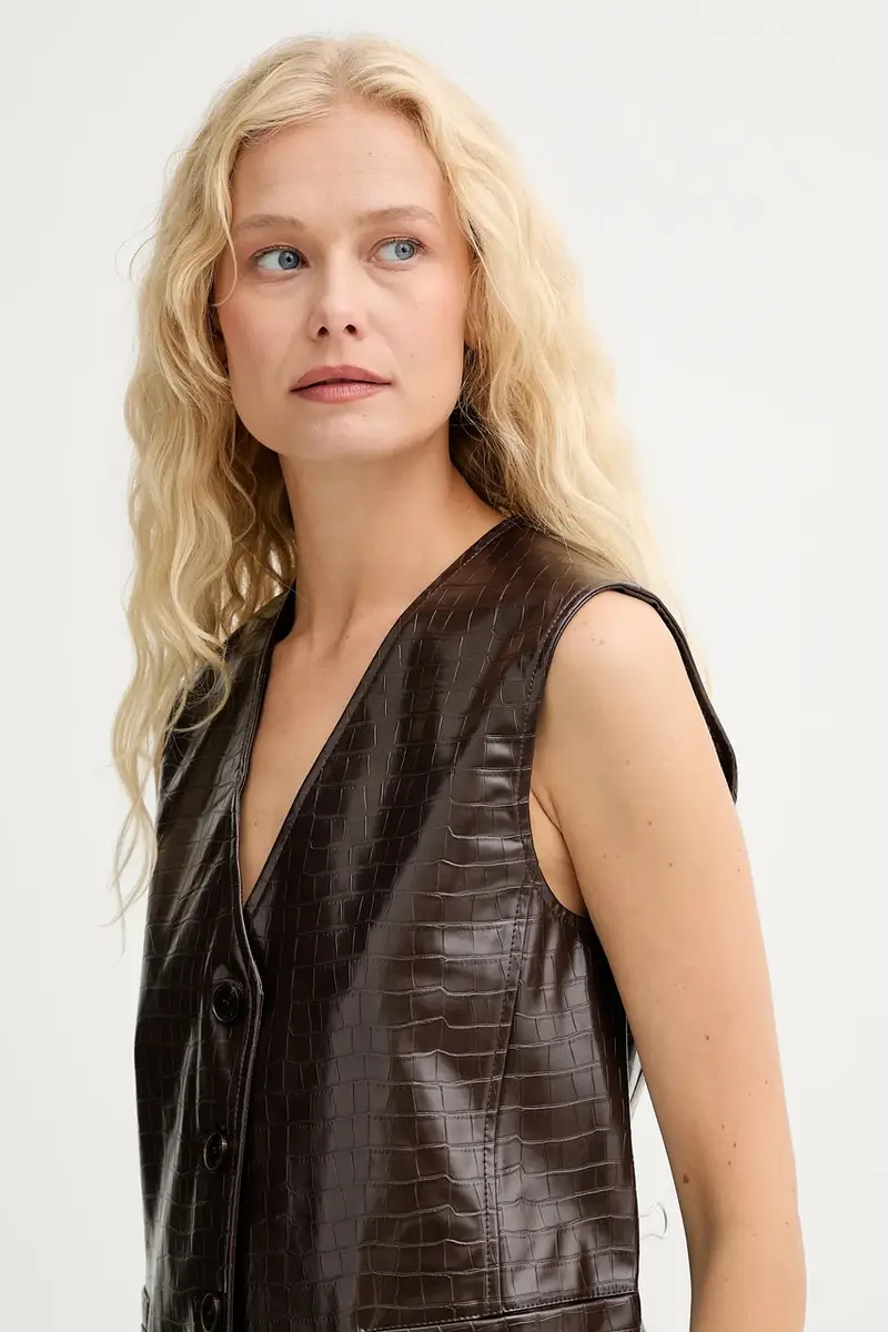 gilet colore marrone IS25FW-C027-T006 miniatura 4