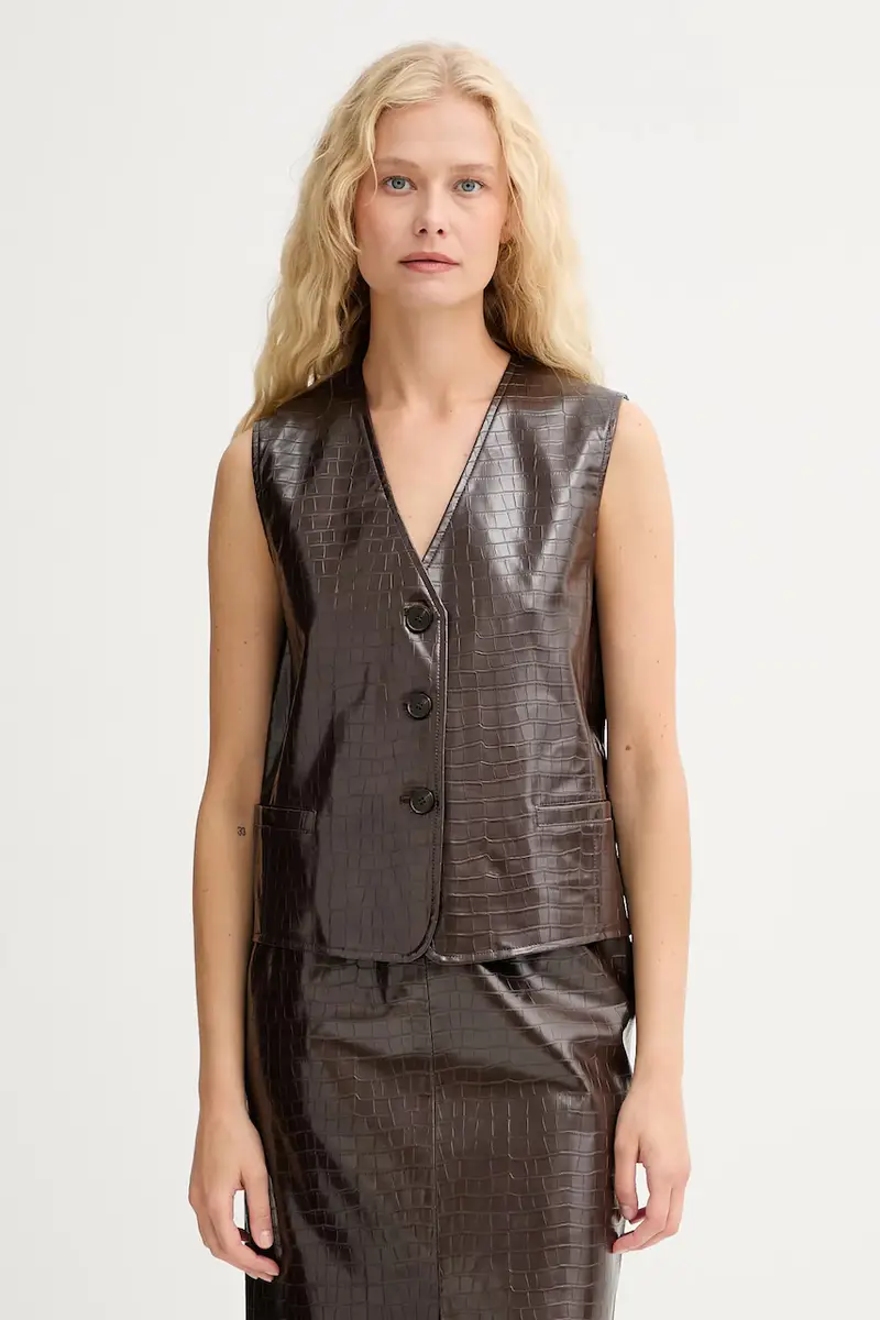 gilet colore marrone IS25FW-C027-T006