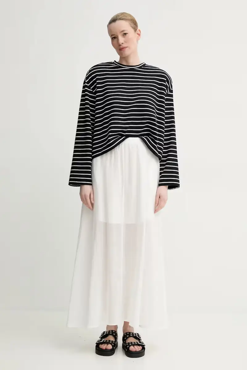 gonna di lino colore bianco IS25SS-G093-T019 miniatura 2