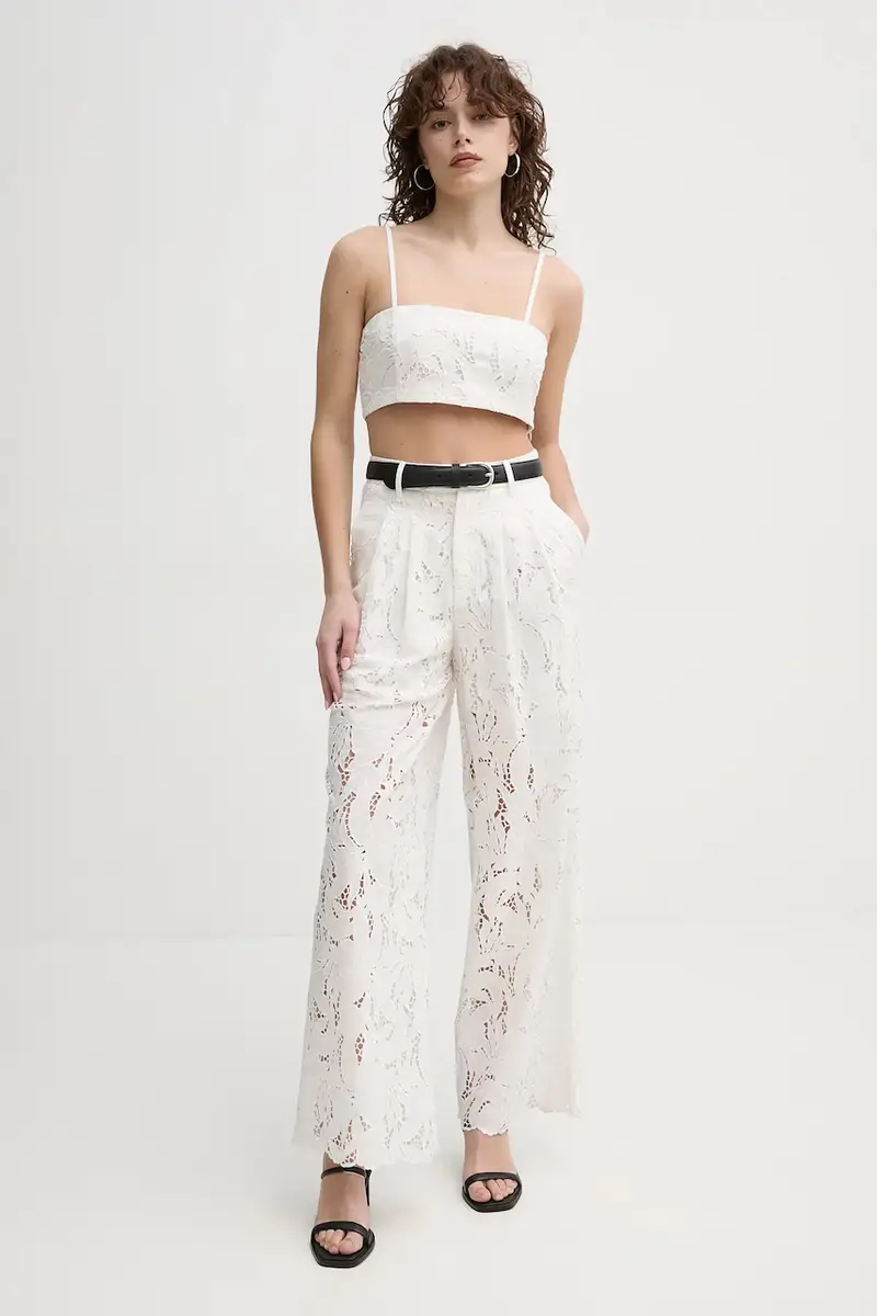 pantaloni donna colore bianco IS25SS-P136-T020 miniatura 2