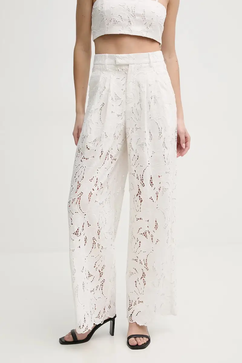 pantaloni donna colore bianco IS25SS-P136-T020