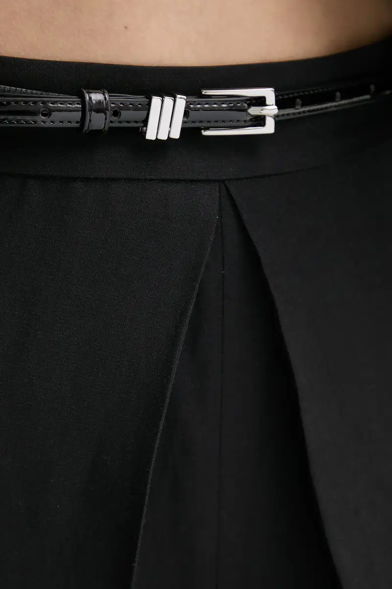 pantaloni in lino misto donna colore nero IS25SS-P059-T004 miniatura 4