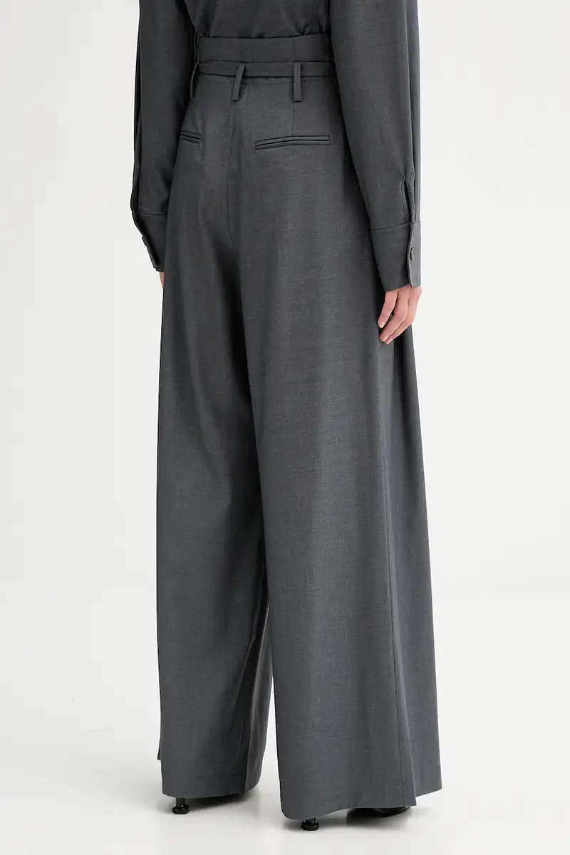 pantaloni in misto lana donna colore grigio IS25FW-P036-T002 miniatura 3