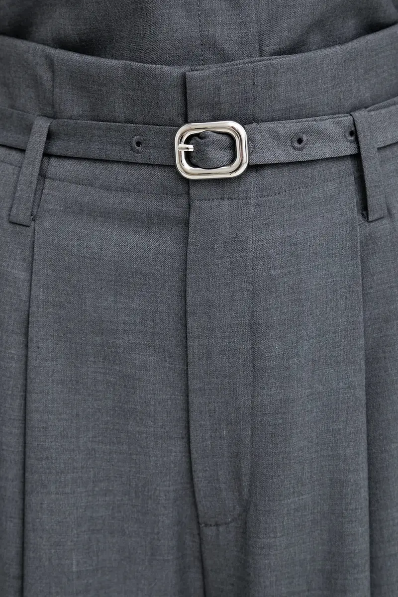 pantaloni in misto lana donna colore grigio IS25FW-P036-T002 miniatura 4