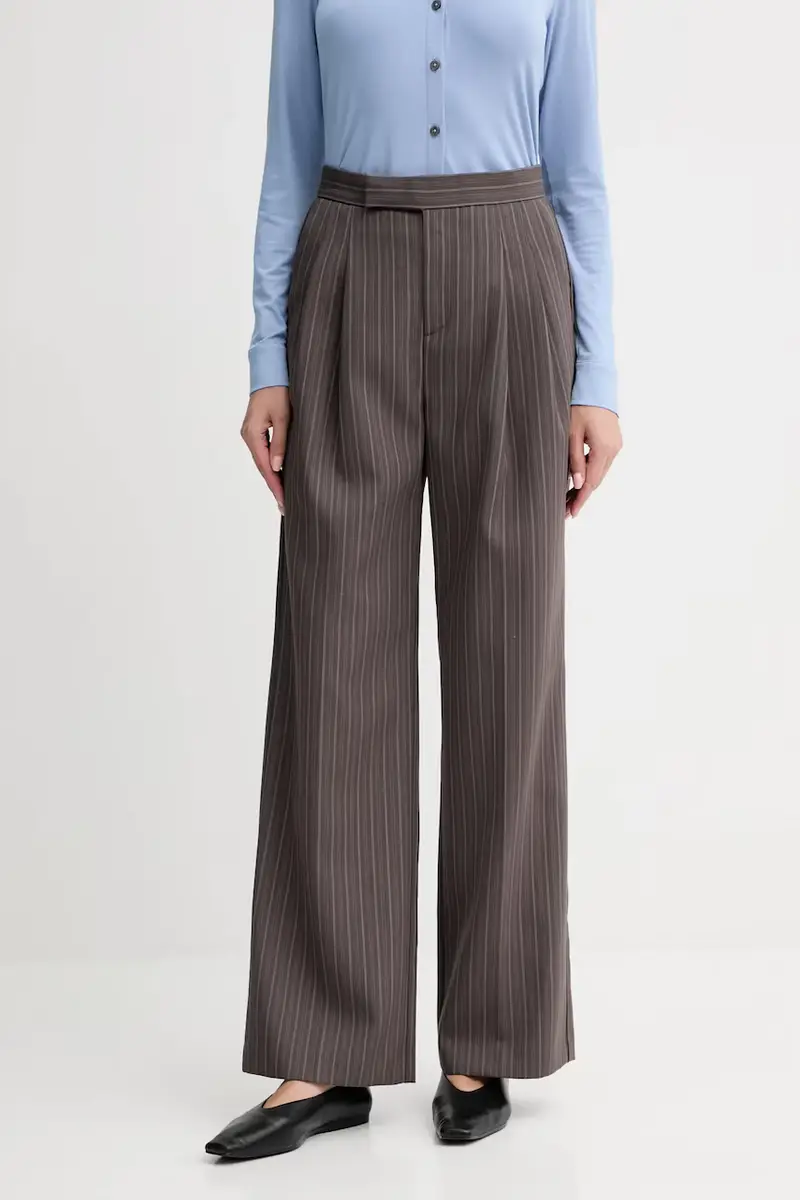 pantaloni in misto lana donna colore marrone IS25FW-P044-T003