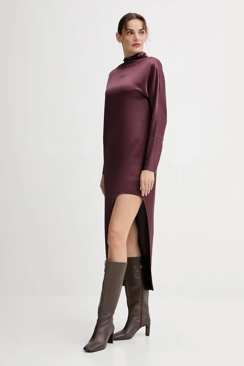 vestito colore granata IS25FW-A064-T008 miniatura 2