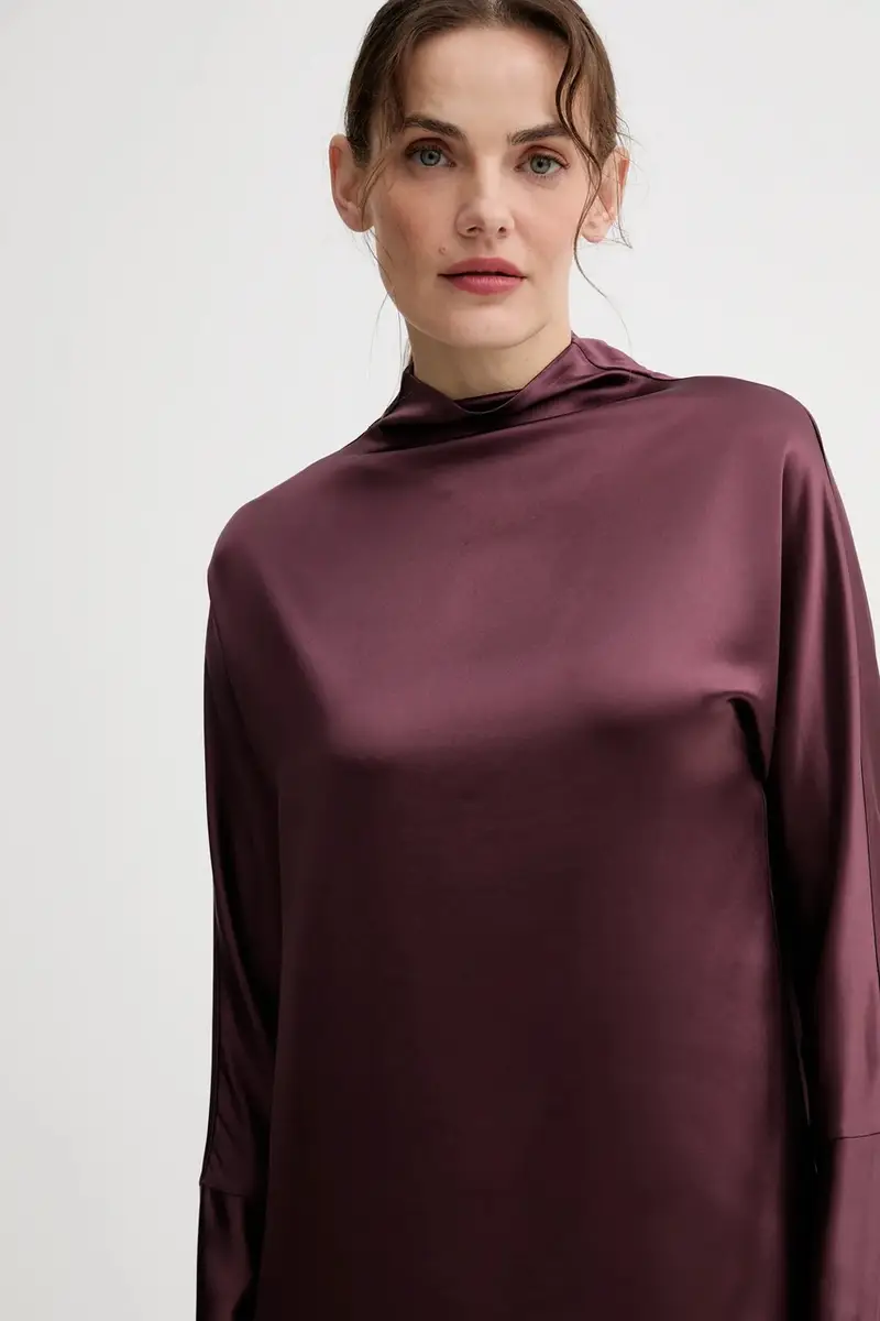 vestito colore granata IS25FW-A064-T008 miniatura 4