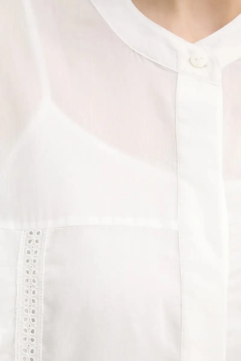 vestito con aggiunta di seta colore bianco IS25SS-A078-T018 miniatura 5