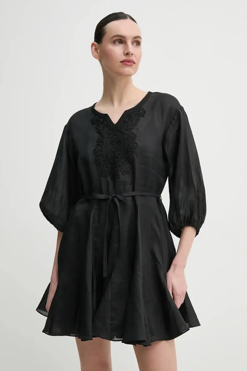 vestito di lino colore nero IS25SS-A086-T019