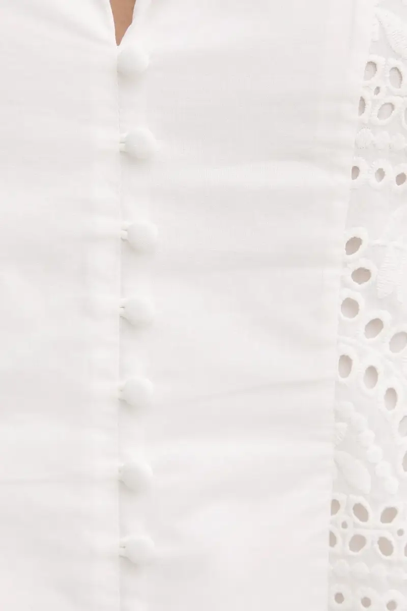 vestito in cotone colore bianco IS25SS-A107-T023 miniatura 5