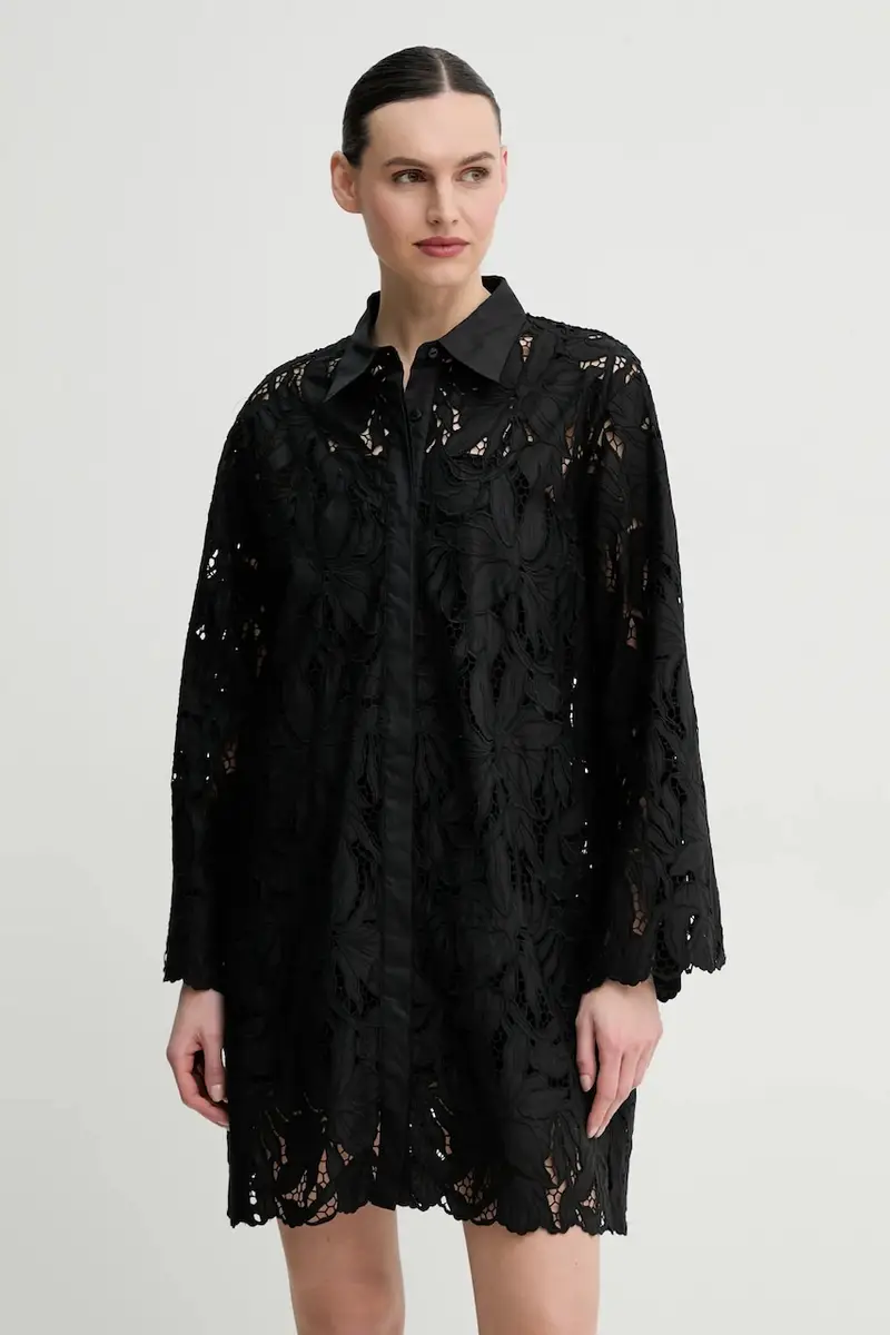 vestito in cotone colore nero IS25SS-A170-T020