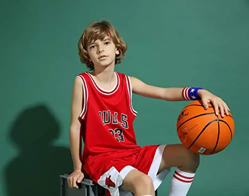ISOVNUS Magliette Canotta e Pantaloncini da Basket Bambino 2 Pezzi - Completo Pallacanestro Ragazzo Senza Maniche per miniatura 2