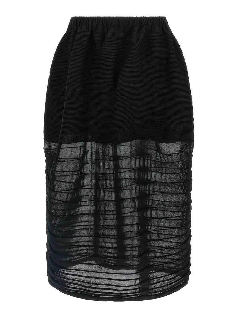 Gonna in maglia in movimento Nero