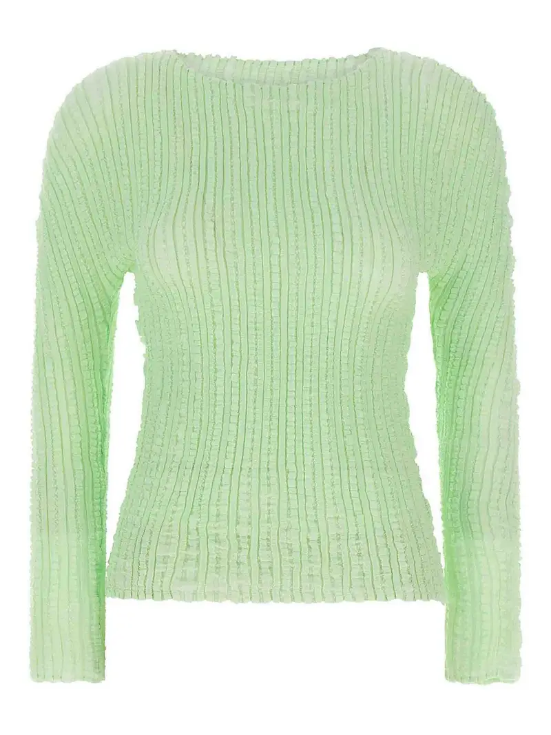 Maglione con pieghe di meduse Verde