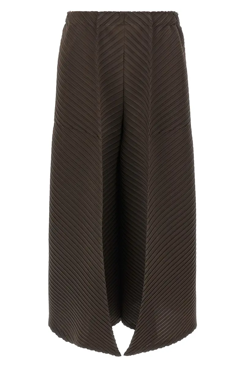 Pantalone Plaster Pleats Solid Marrone