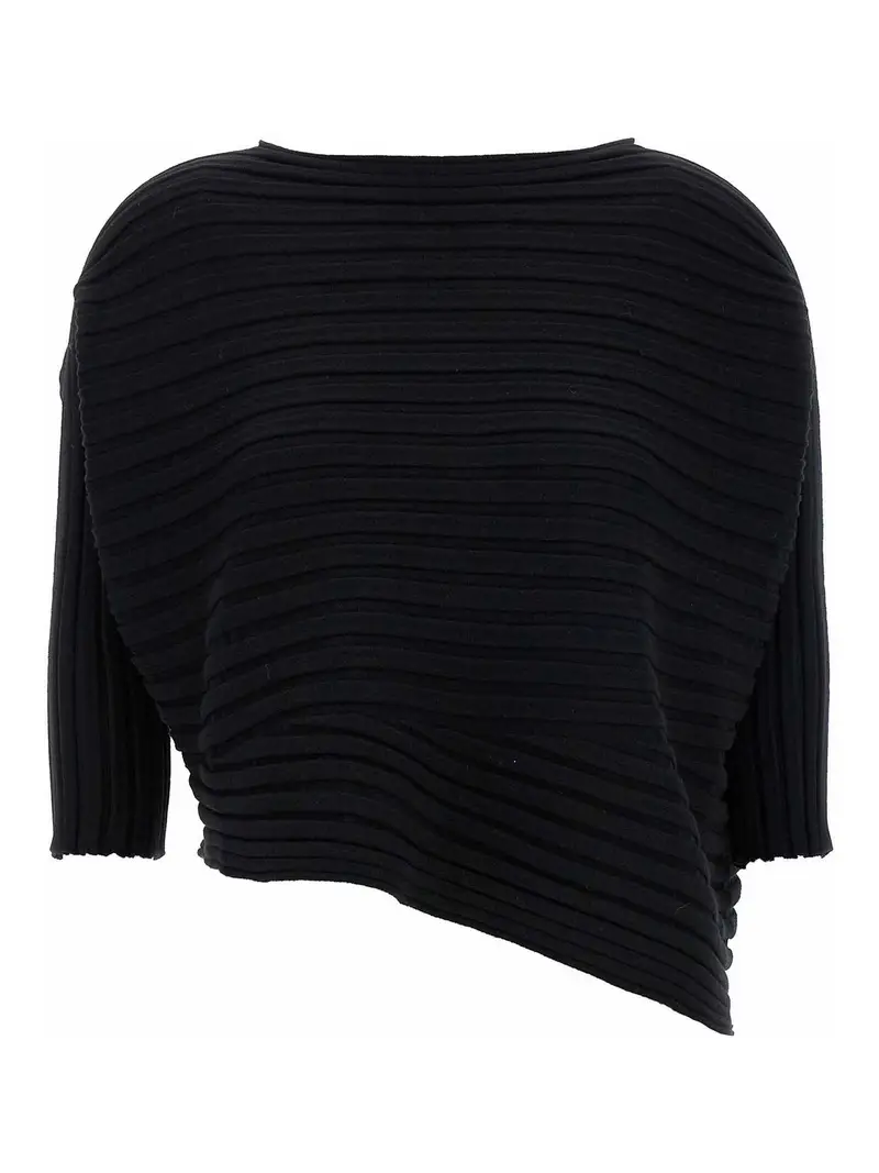 Top in maglia di cotone e cashmere Nero