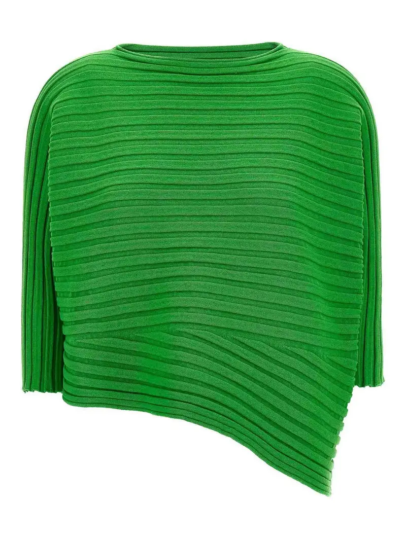 Top in maglia di cotone e cashmere Verde