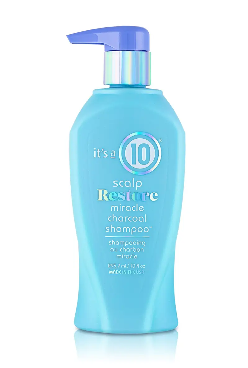 It's a 10 Scalp Restore Miracle, carbone, shampoo per capelli, rimuove l'olio in eccesso e l'accumulo di residui di prodotto, 295,7 ml