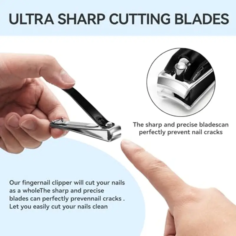 Ithyes Set di 2 tagliaunghie per unghie spesse, tagliaunghie in acciaio inox, tagliaunghie e tagliaunghie con grande per uomo e donna miniatura 3