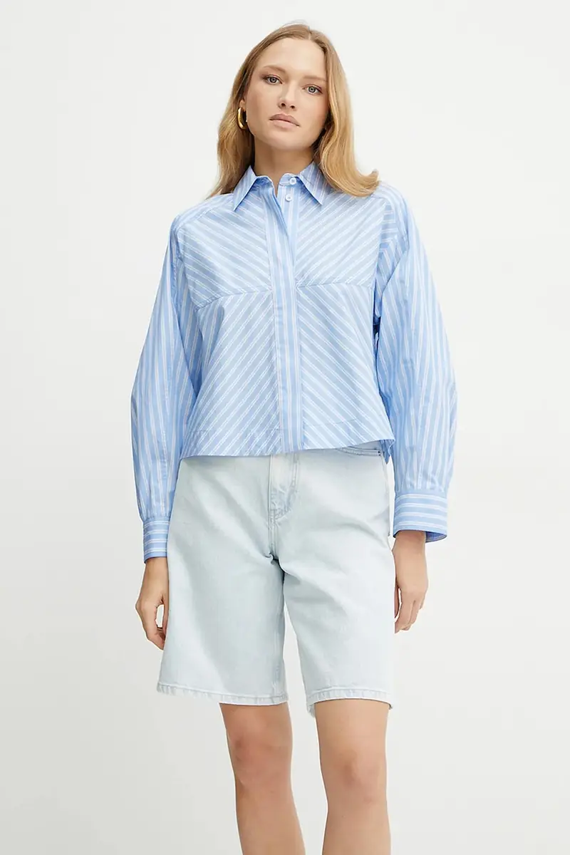 camicia in cotone BRITTNEY colore blu IO112354